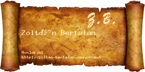Zoltán Bertalan névjegykártya
