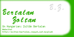 bertalan zoltan business card
