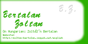 bertalan zoltan business card